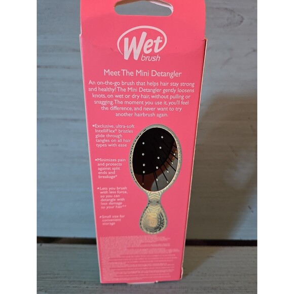 Wet Brush Mini Detangle Geometric Hair Brush Less Breakage Flex Mint Green Gold - Picture 2 of 3